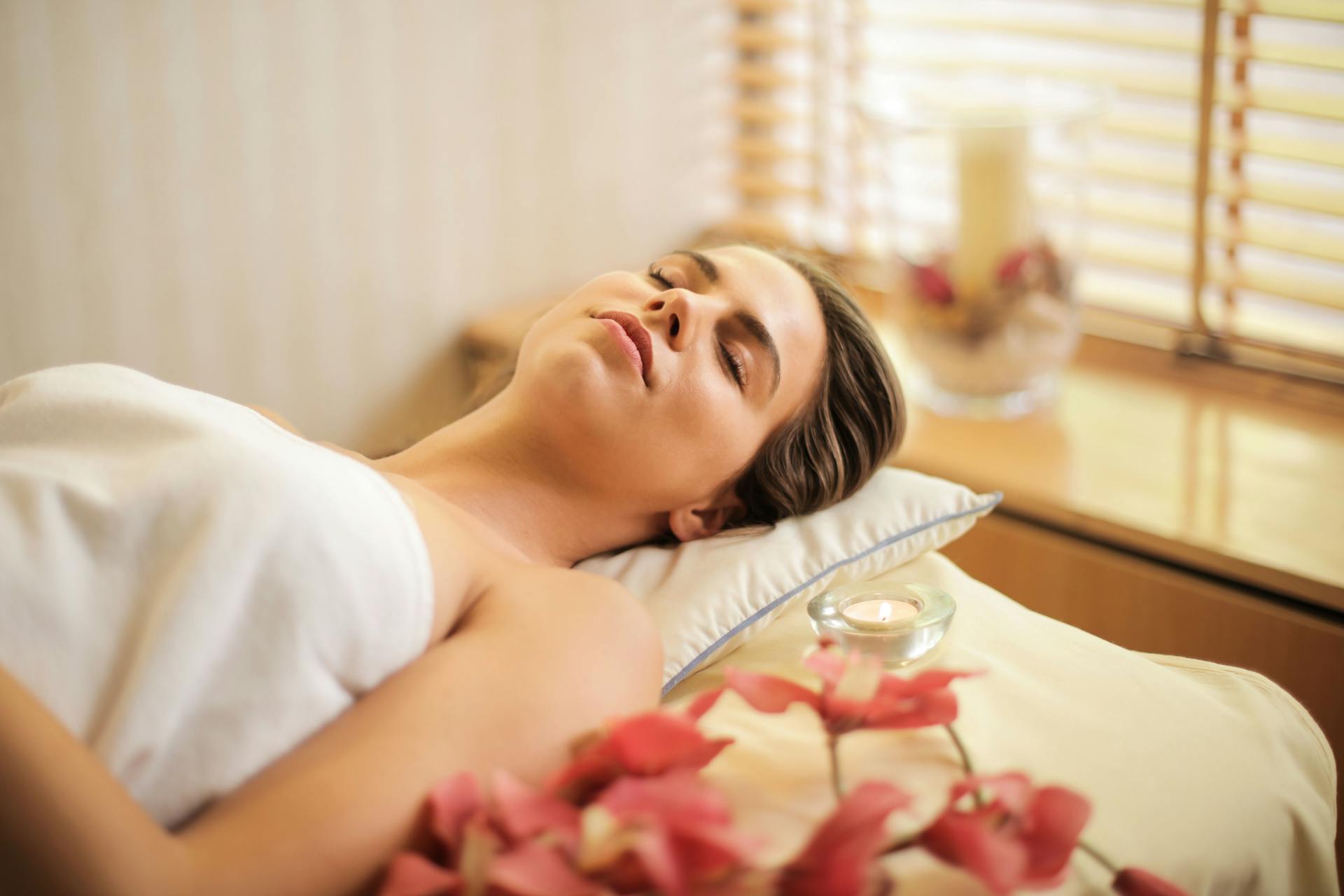 Woman laying on a treatment table